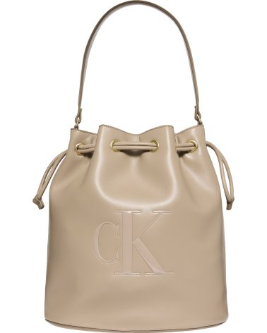Calvin Klein bolsa de hombro con cierre de cordón