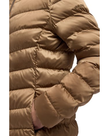 Geox cappotto lungo con zip e cappuccio