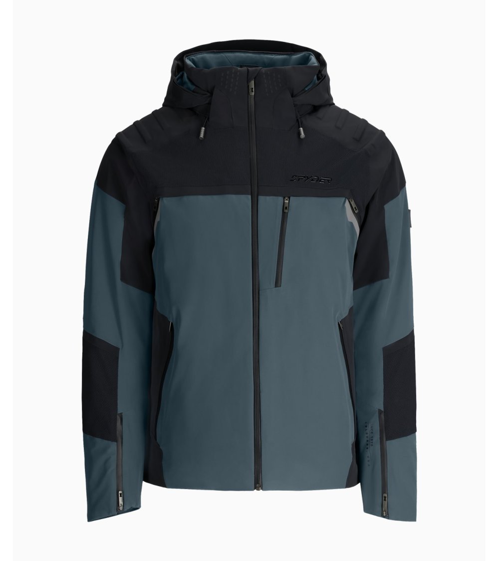 Spyder abrigo impermeable con cremallera y capucha