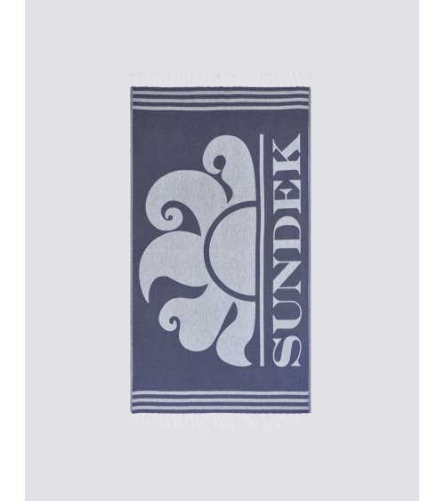Sundek beach towel with fringes and logo