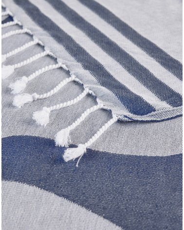 Sundek beach towel with fringes and logo