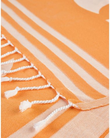 Sundek beach towel with fringes and logo