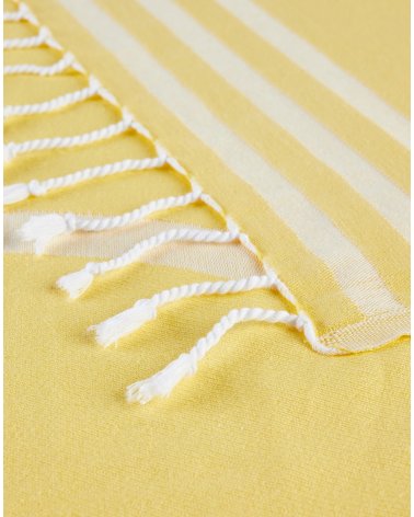 Sundek beach towel with fringes and logo
