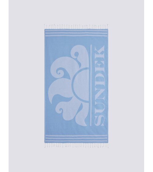 Sundek beach towel with fringes and logo