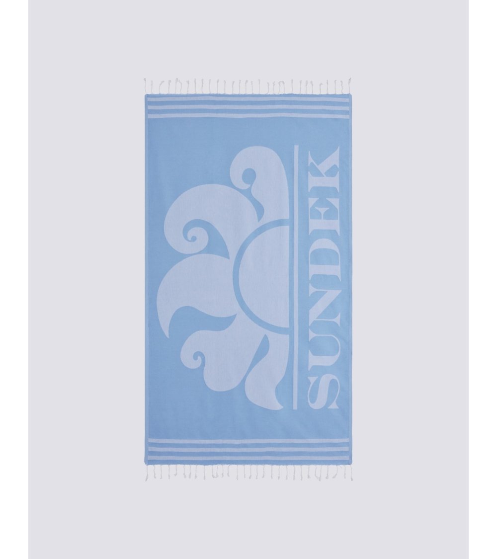 Sundek beach towel with fringes and logo