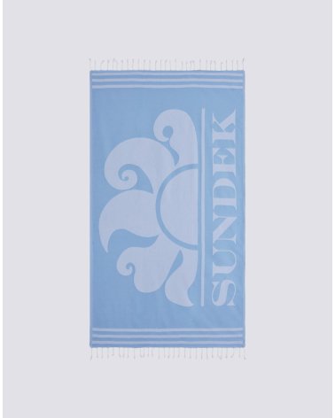 Sundek beach towel with fringes and logo