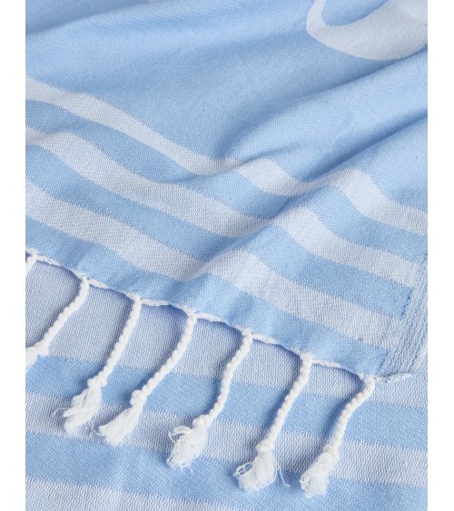 Sundek beach towel with fringes and logo