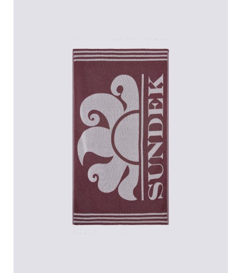 Sundek beach towel with fringes and logo