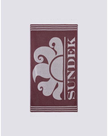 Sundek asciugamano mare con frange e logo