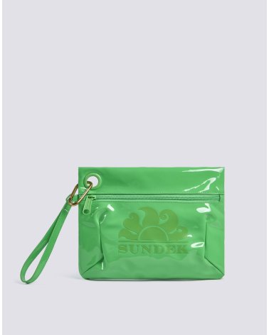Sundek glänzende Strandtasche Reißverschluss