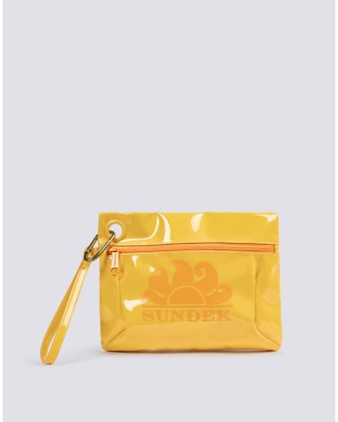 Sundek glänzende Strandtasche Reißverschluss