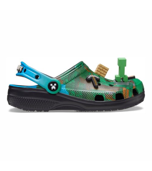 Zuecos Crocs Minecraft con tira y agujeros