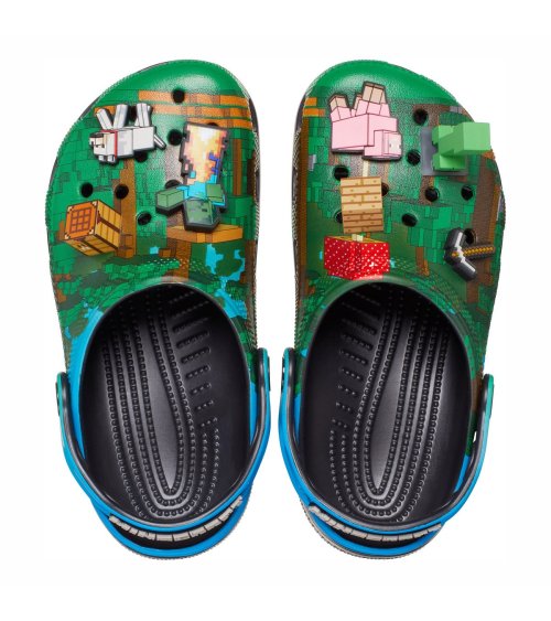 Crocs Minecraft Pantoletten mit Riemen und Löchern