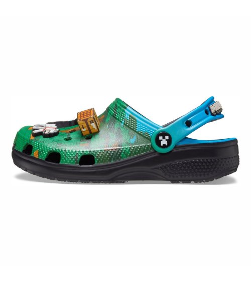 Zuecos Crocs Minecraft con tira y agujeros