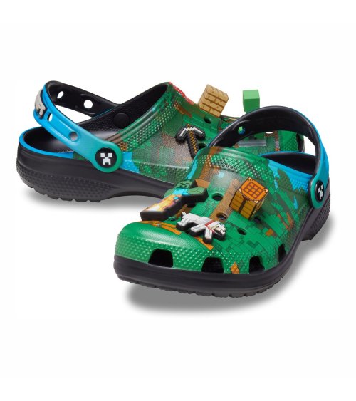 Crocs Minecraft Pantoletten mit Riemen und Löchern