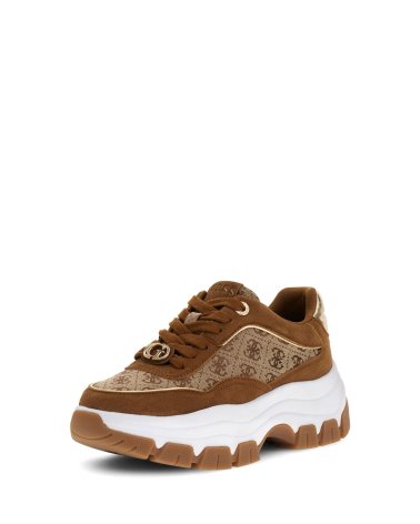 Guess low sneakers with logo and suede