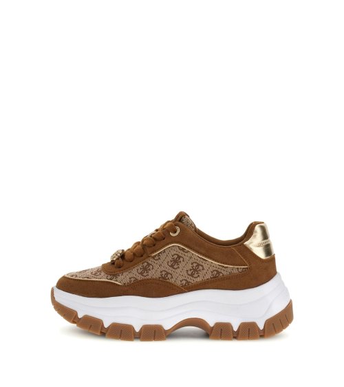 Guess sneakers basse con logo e suede