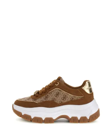 Guess low sneakers with logo and suede