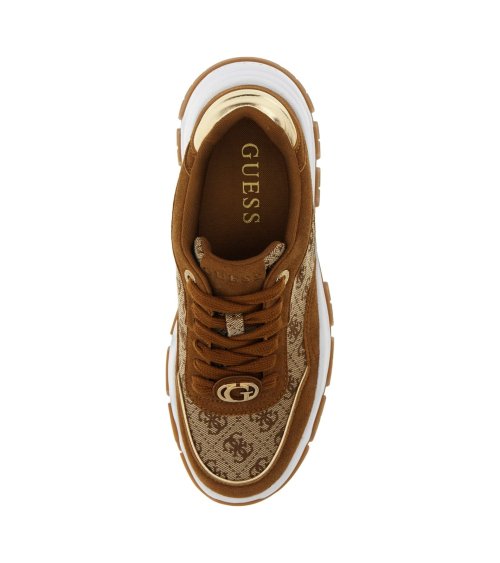 Guess sneakers basse con logo e suede