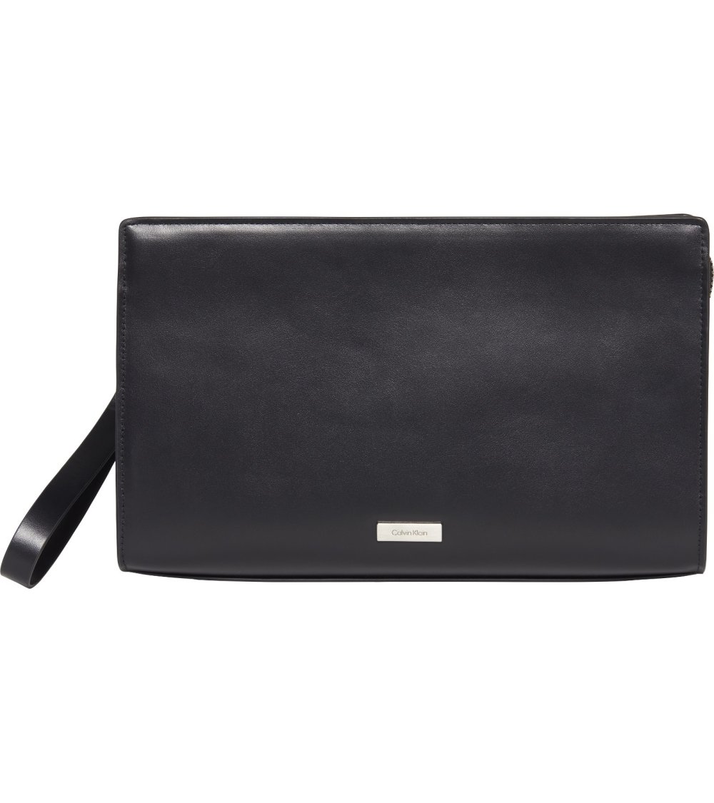 Calvin Klein borsa a spalla liscia con zip