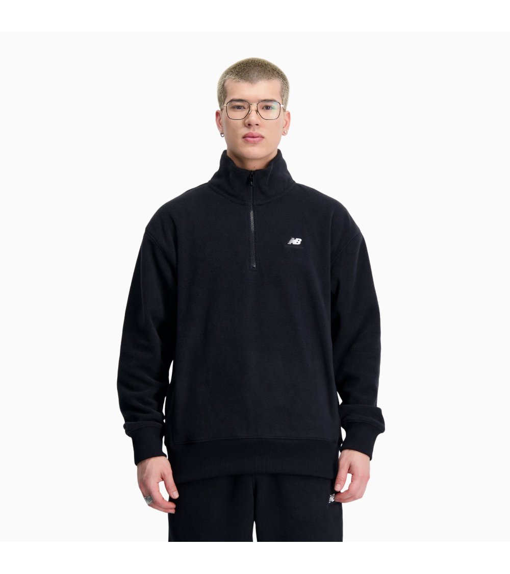 Felpa New Balance con zip e collo alto