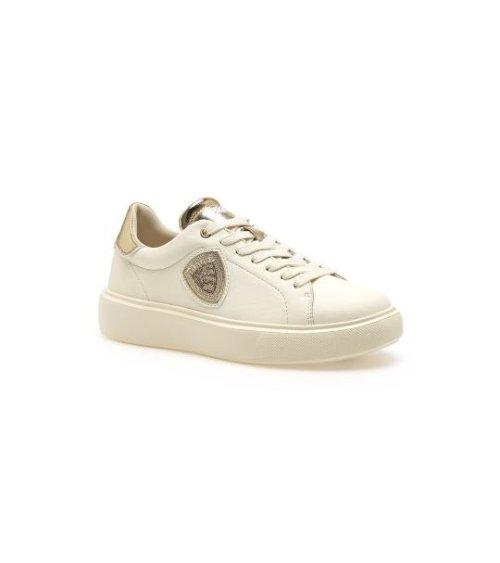 Blauer baskets basses en cuir Venus01