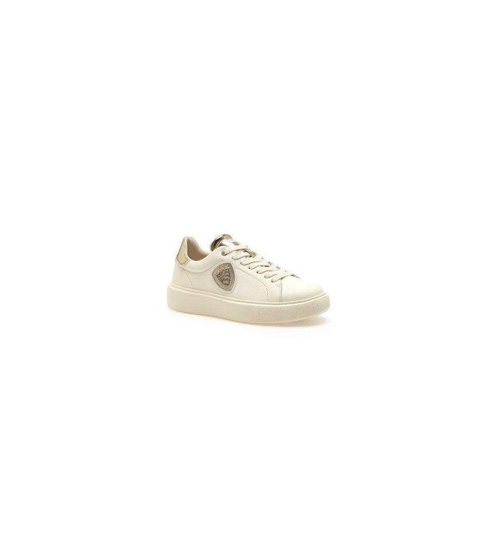 Blauer baskets basses en cuir Venus01