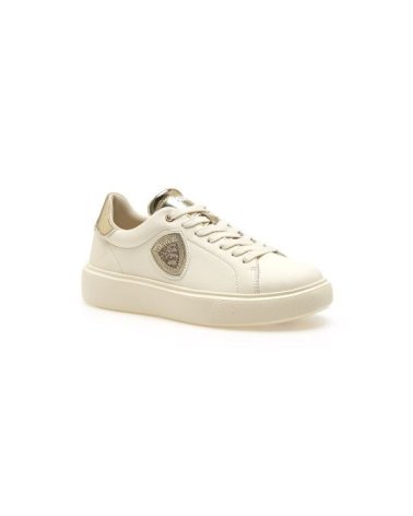 Blauer lederne niedrige Sneakers Venus01