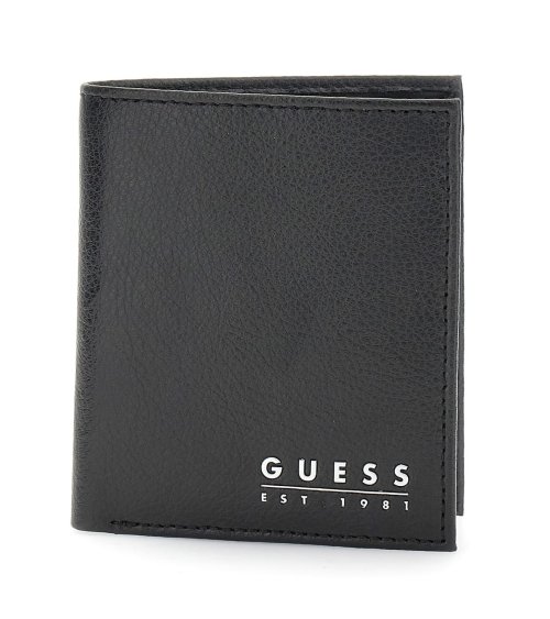 Guess billetera plegable con logo metálico