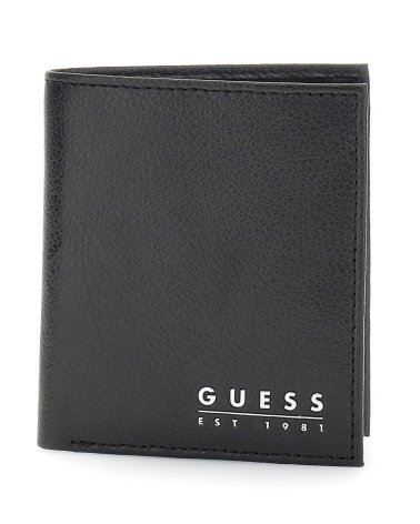 Guess billetera plegable con logo metálico
