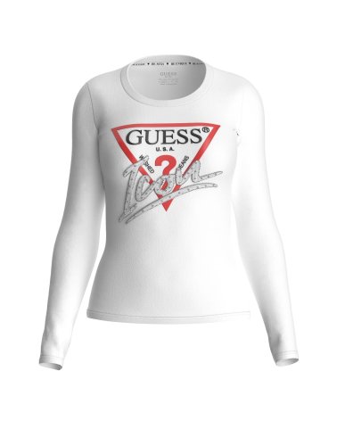 T-shirt Guess à Manches Longues avec Logo