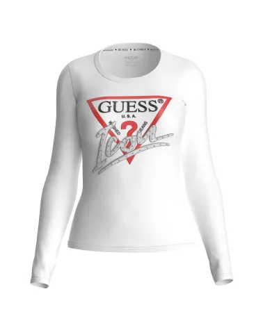 T-shirt Guess à Manches Longues avec Logo