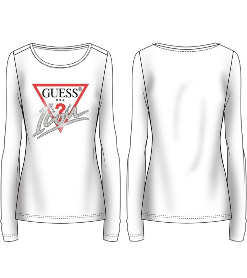 T-shirt Guess maniche lunghe con logo