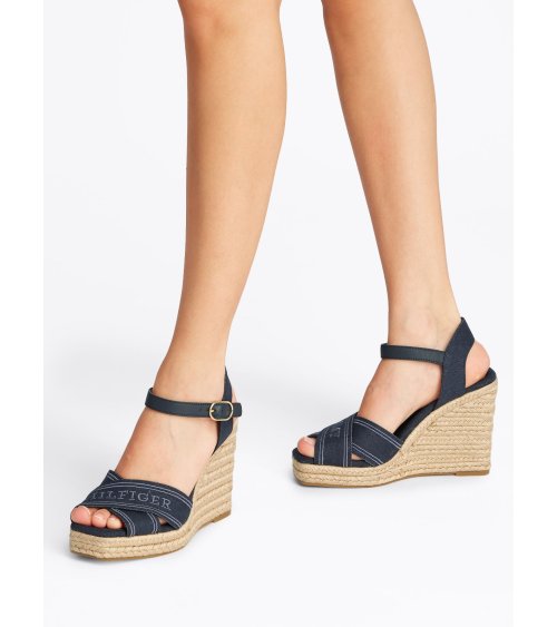 Tommy Hilfiger sandali con zeppa in corda