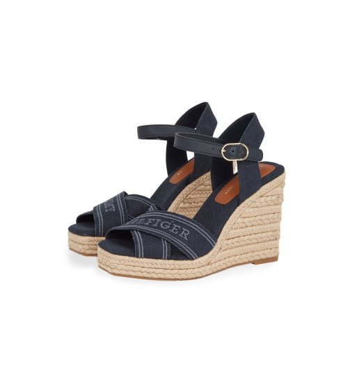Tommy Hilfiger sandali con zeppa in corda