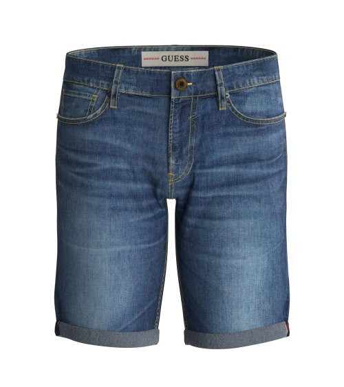 Guess pantalones cortos de denim con dobladillo