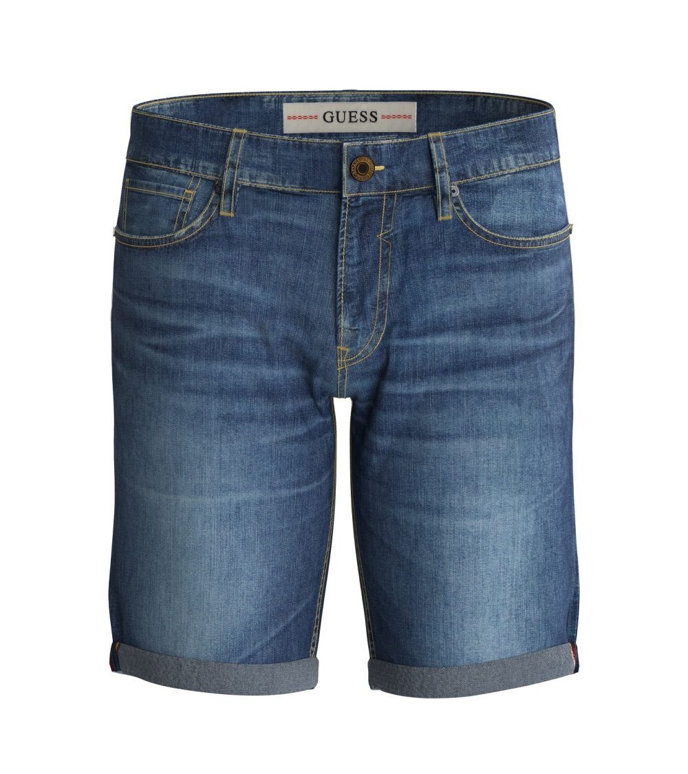Guess pantaloncini denim con orlo ripiegato