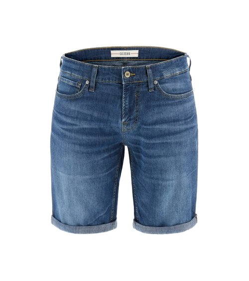 Guess pantaloncini denim con orlo ripiegato