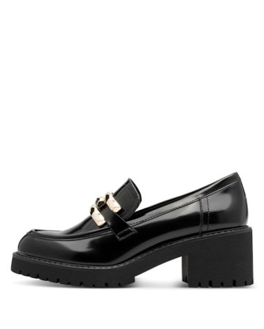 Marco Tozzi shiny heeled loafers