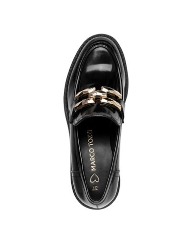 Marco Tozzi shiny heeled loafers