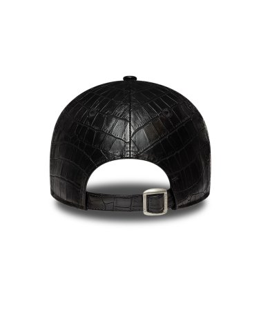 New Era curved visor leather effect cap