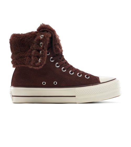 Converse sneakers alte con collo in pelliccia
