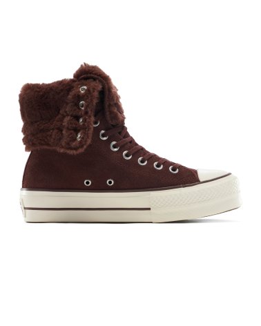 Converse high top sneakers with fur collar