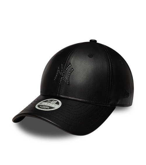New Era faux leather cap with rigid visor