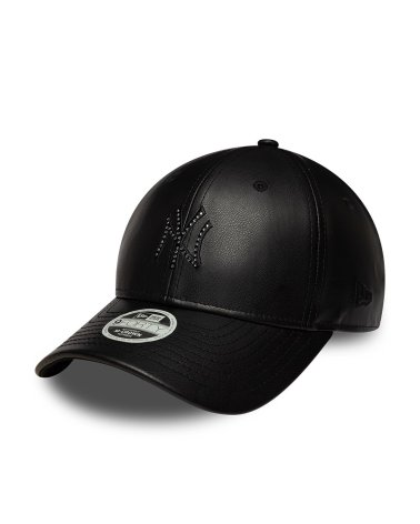 New Era faux leather cap with rigid visor