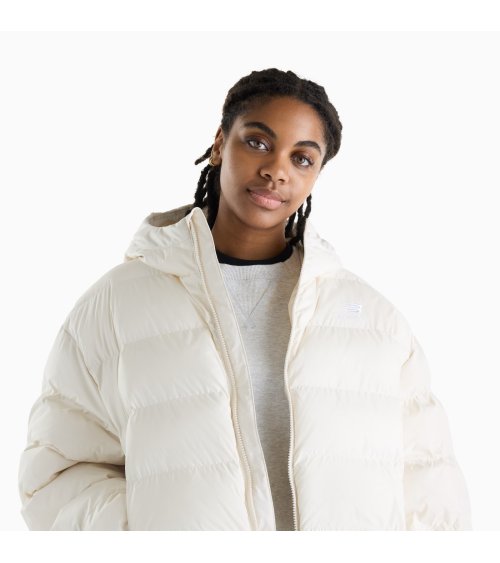 New Balance cappotto piumino con zip e cappuccio
