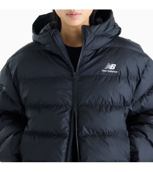 New Balance cappotto piumino con zip e cappuccio