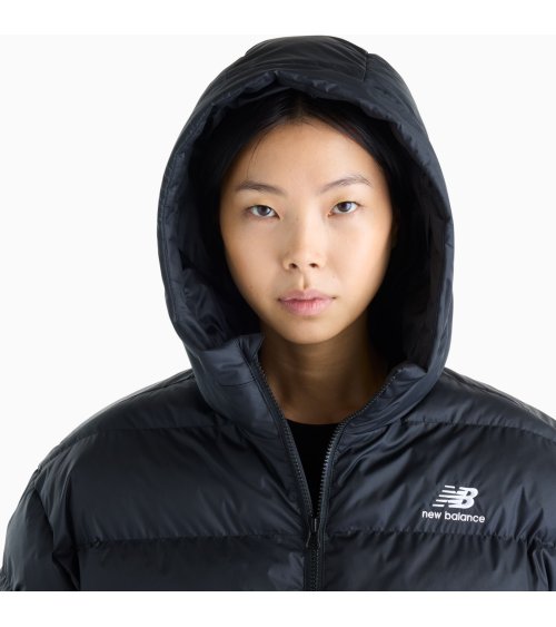 New Balance cappotto piumino con zip e cappuccio