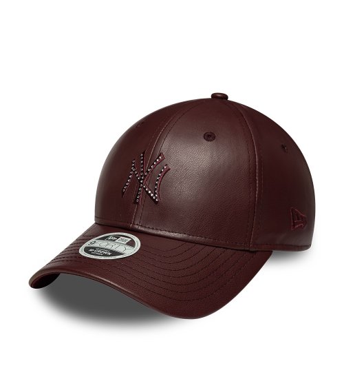 New Era faux leather cap NY logo