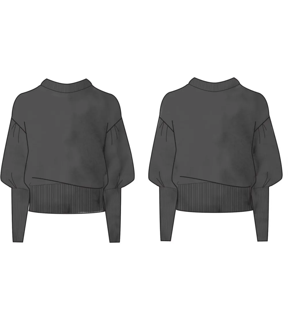 Guess sweatshirt cropped manches bouffantes